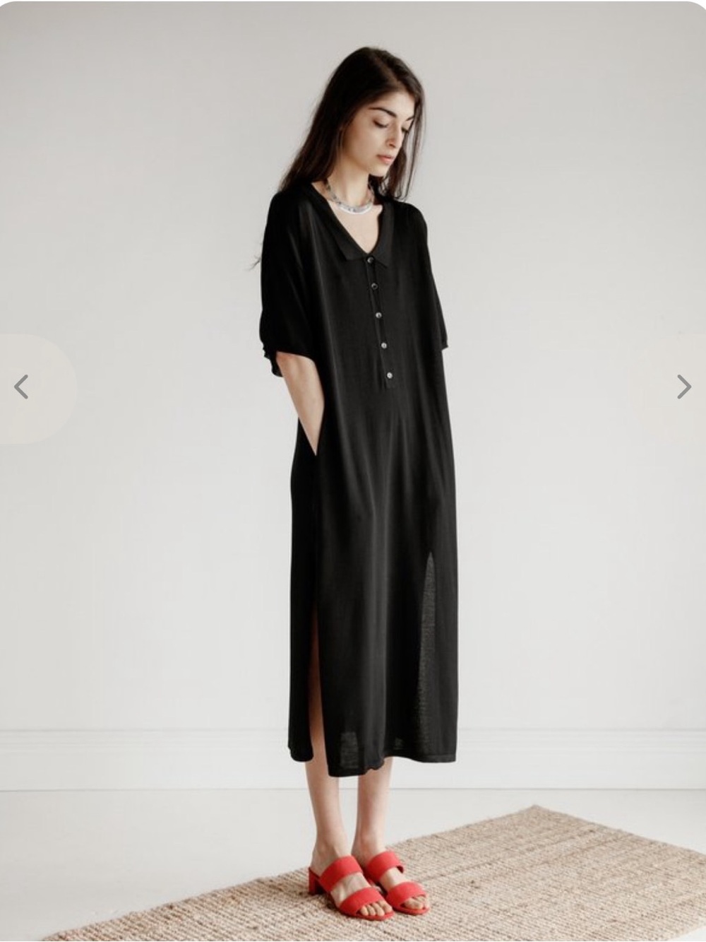 Totême Black Belize Midi Dress